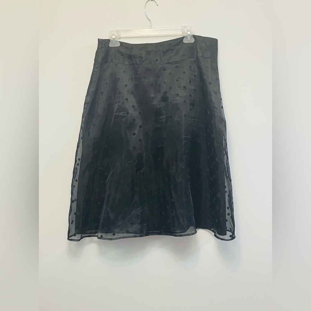Vintage Black Polka Dot Overlay Skirt
